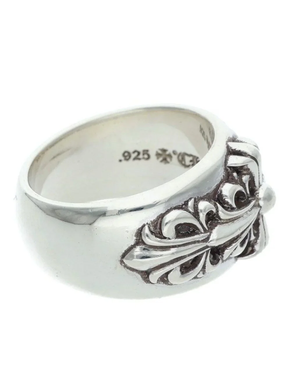 Chrome Hearts Clsc Dbl Flrl Crs Classic Double Floral Cross Silver Ring